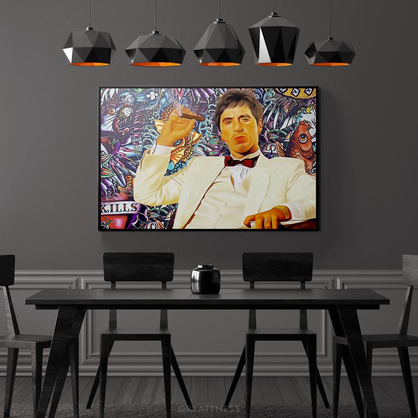 Discover Tony Montana Canvas Art, Give Respect - Iconic King Montana Canvas Wall Art, GIVE RESPECT by Original Greattness™ Canvas Wall Art Print