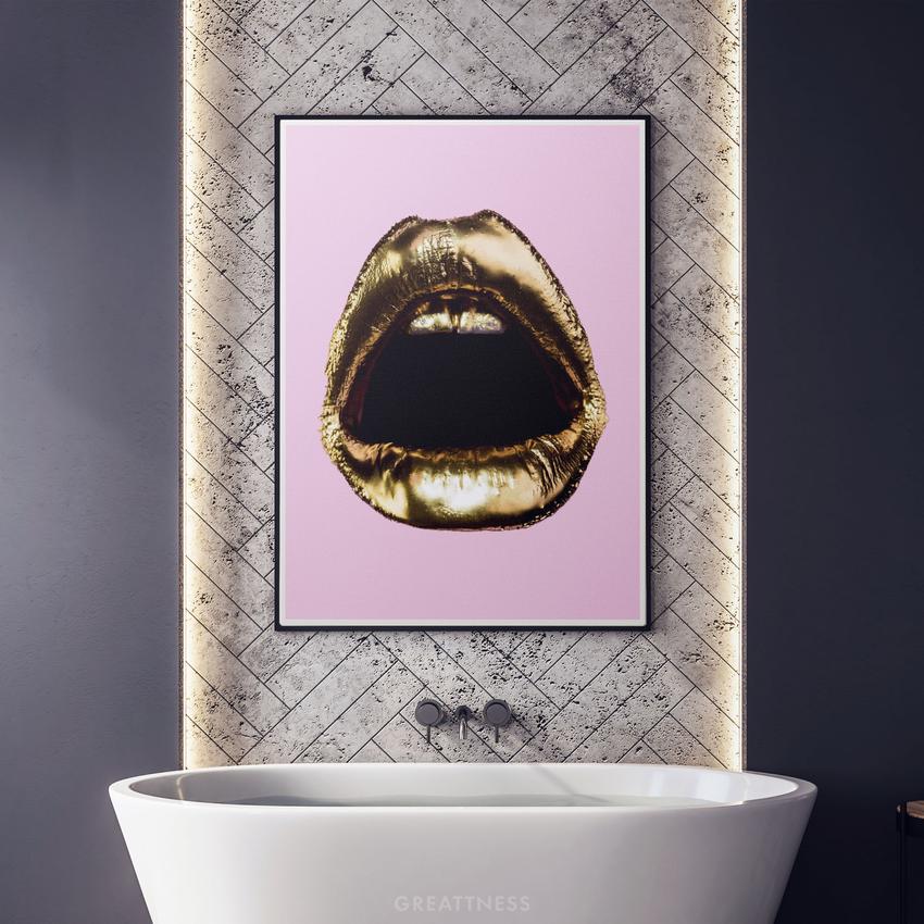 Discover Pop Lips Canvas Art, Gold Lips Canvas Art - Modern Pop Art Wall Art, GOLD LIPS (POP EDITION) by Original Greattness™ Canvas Wall Art Print