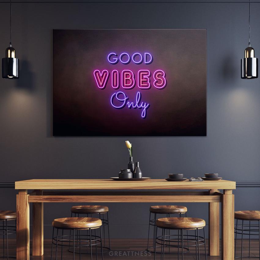 Discover Motivational Canvas Art, Neon Night Light Canvas Wall Art, Good Vibes Only , GOOD VIBES ONLY CANVAS by Original Greattness™ Canvas Wall Art Print