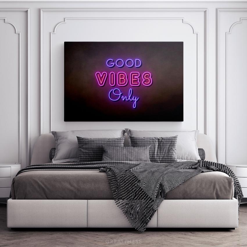 Discover Motivational Canvas Art, Neon Night Light Canvas Wall Art, Good Vibes Only , GOOD VIBES ONLY CANVAS by Original Greattness™ Canvas Wall Art Print