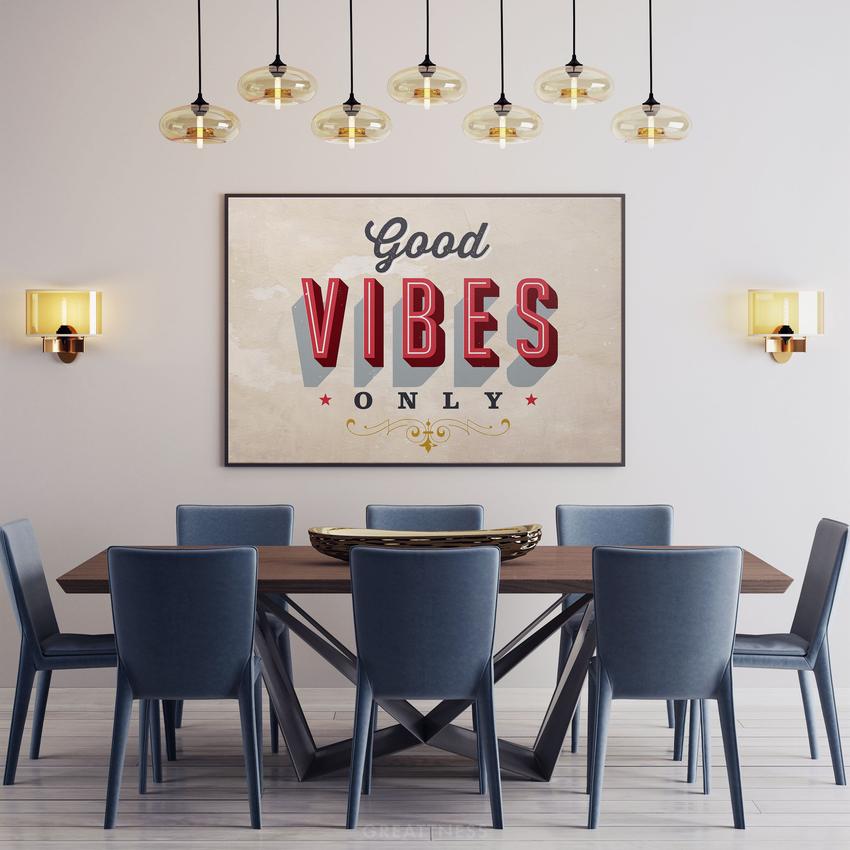 Discover Motivational Canvas Art, Good Vibes Only Quote Sign Art, Motivational Wall Art, GOOD VIBES ONLY by Original Greattness™ Canvas Wall Art Print