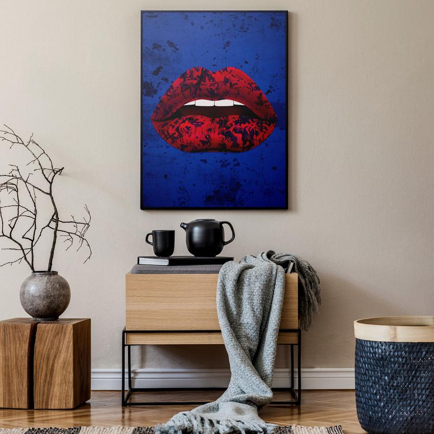 Discover Lips Canvas Wall Art, Grunge Lips Canvas Art, Modern Pop Art Lips Sign Print, GRUNGE LIPS by Original Greattness™ Canvas Wall Art Print