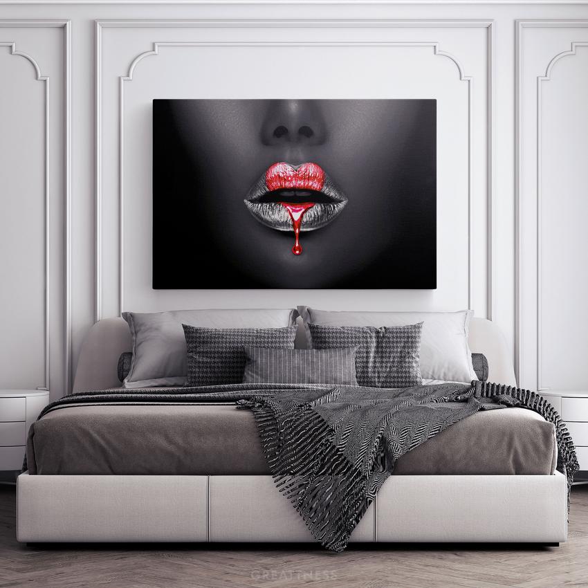 Discover Elegant Luxury Canvas Art, Elegant Heart Red Lips Women Canvas Wall Art, Elegant HEART LIPS by Original Greattness™ Canvas Wall Art Print