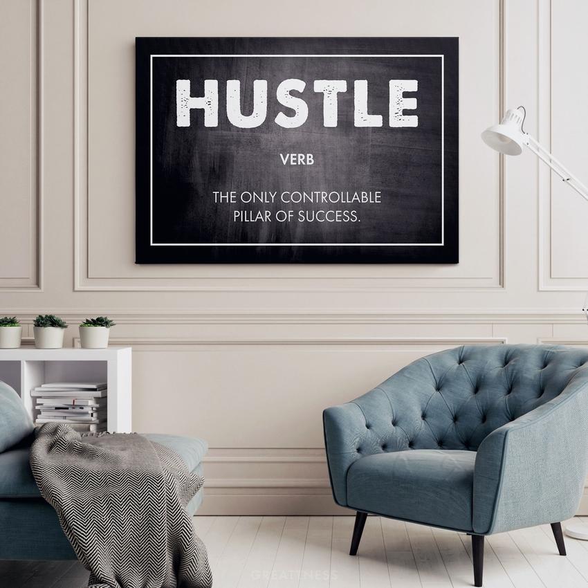 Discover Motivational Canvas Art, Hustle Canvas Art | Motivational Artwork, HUSTLE by Original Greattness™ Canvas Wall Art Print