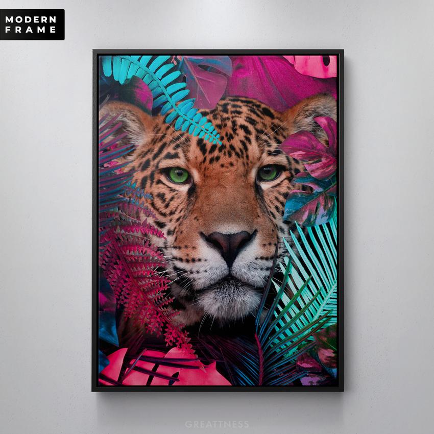 Discover Greattness Original Canvas Art, Jaguar tropic Canvas Art, Animal Inspirational Artwork, JAGUAR TROPIC by Original Greattness™ Canvas Wall Art Print