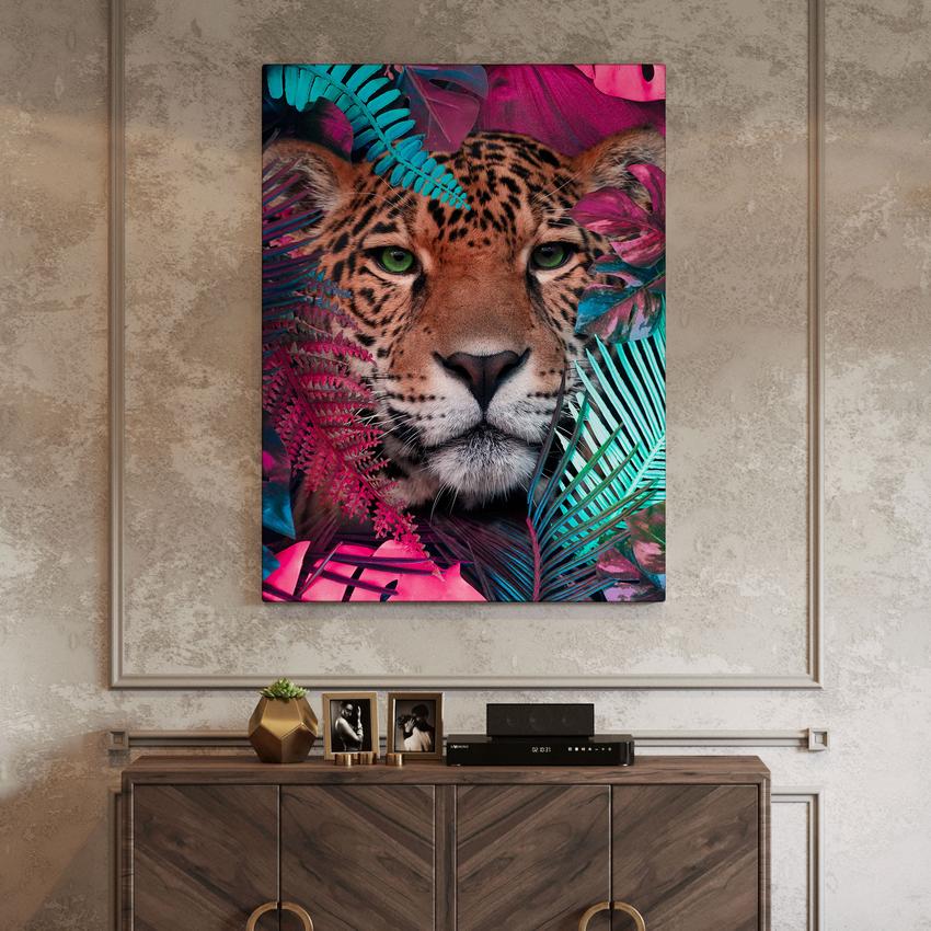 Discover Greattness Original Canvas Art, Jaguar tropic Canvas Art, Animal Inspirational Artwork, JAGUAR TROPIC by Original Greattness™ Canvas Wall Art Print