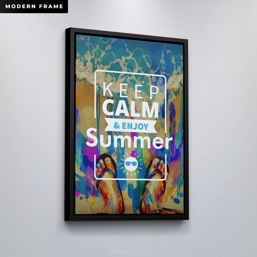 Discover Motivational Canvas Art, Keep Calm & Enjoy Summer Canvas Artwork, KEEP CALM & ENJOY SUMMER by Original Greattness™ Canvas Wall Art Print