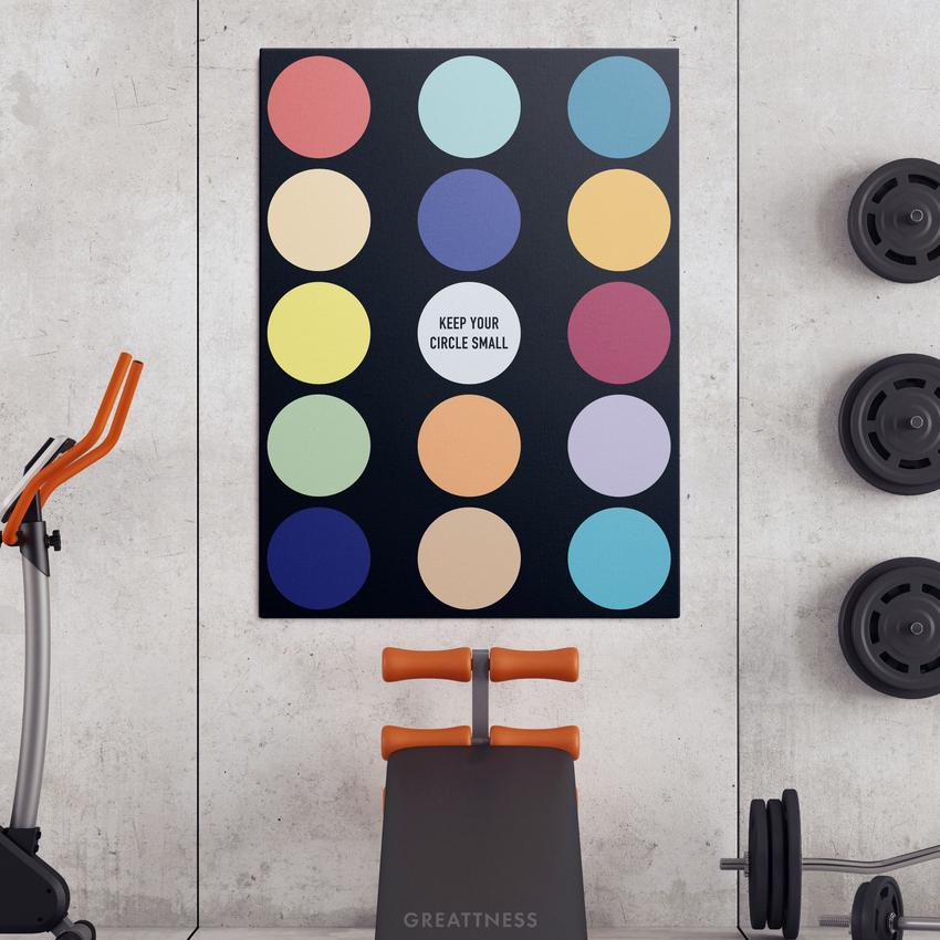 Discover Motivational Canvas Art, Keep Your Circle Small Black Colorful Canvas Art, KEEP YOUR CIRCLE SMALL BLACK by Original Greattness™ Canvas Wall Art Print