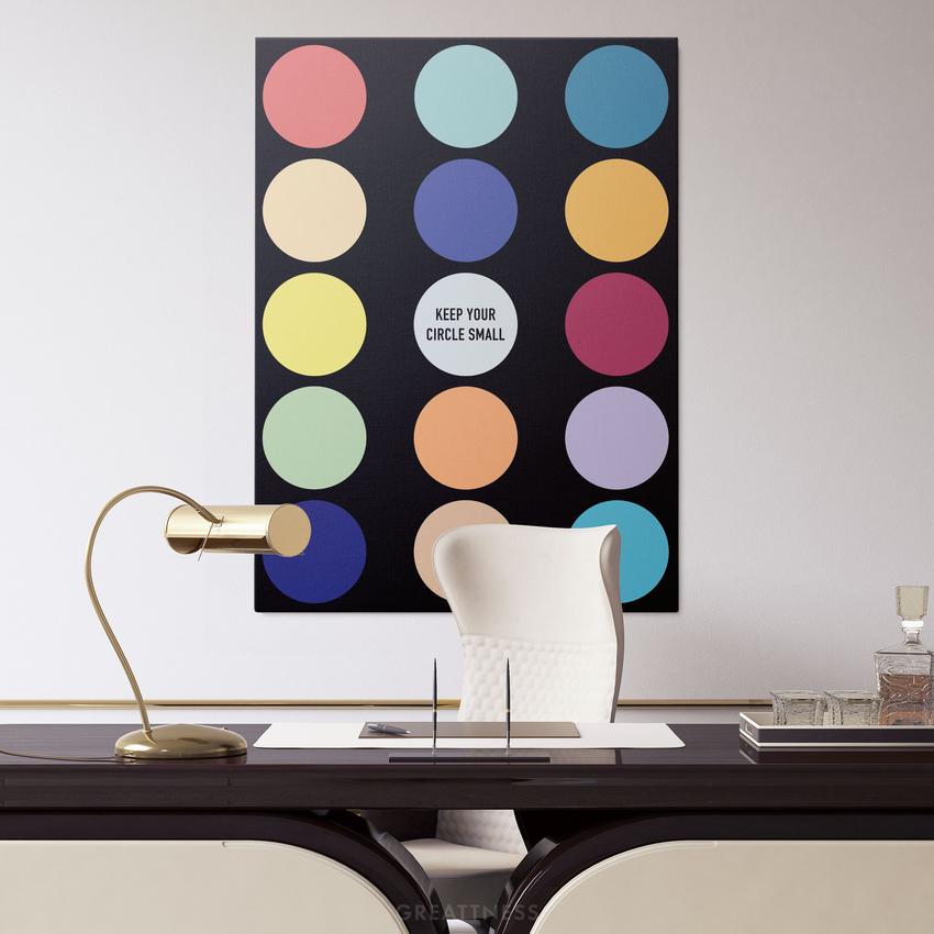 Discover Motivational Canvas Art, Keep Your Circle Small Black Colorful Canvas Art, KEEP YOUR CIRCLE SMALL BLACK by Original Greattness™ Canvas Wall Art Print