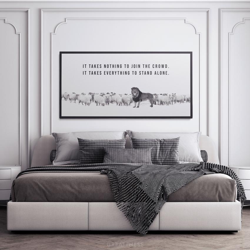 Discover Greattness Original Canvas Art, Lion Amongst Sheep, Motivational Canvas Art Prints, LION AMONGST SHEEP by Original Greattness™ Canvas Wall Art Print