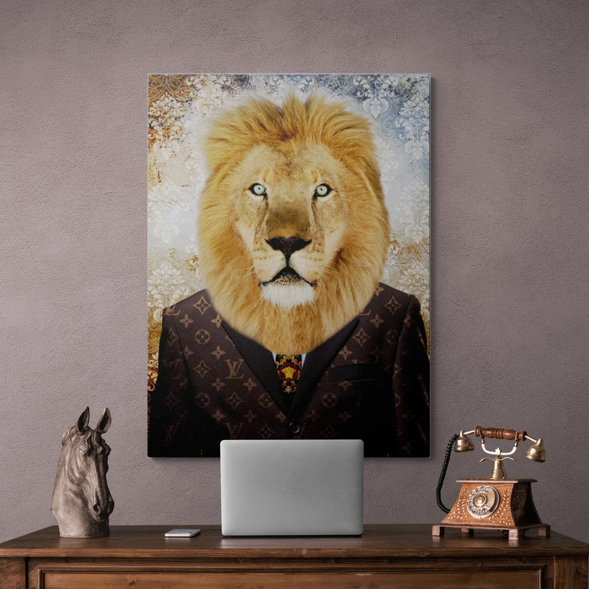 Discover Lion Suit Canvas Art, Louis Vuitton LV Lion Suit Canvas Wall Art, Louis Vuitton LION by Original Greattness™ Canvas Wall Art Print