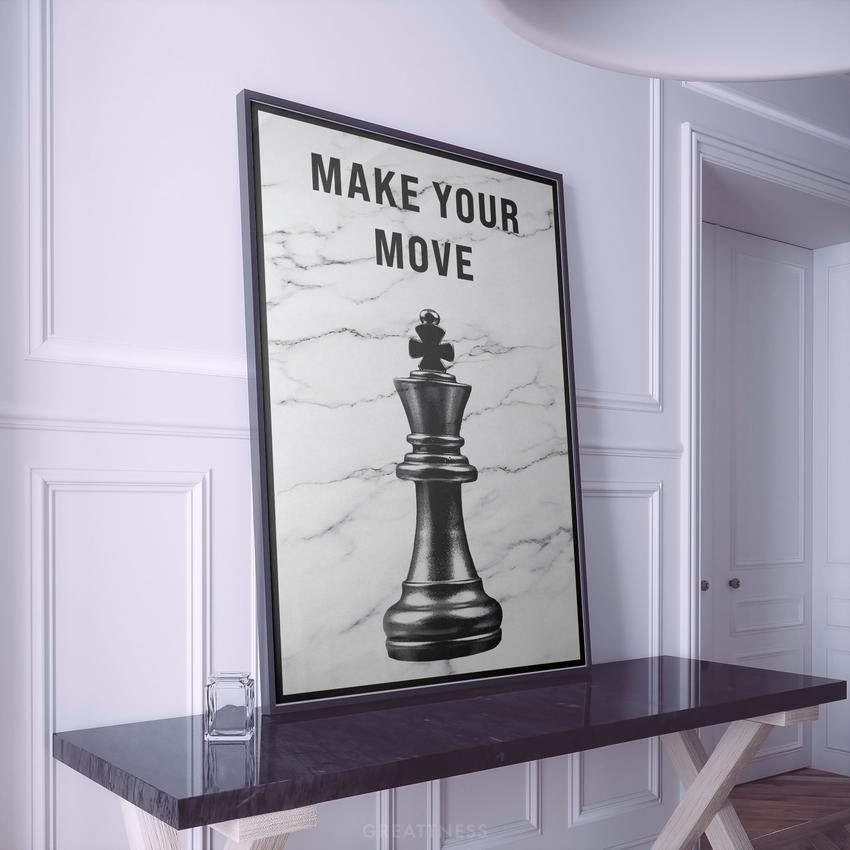 Discover Game Room Chess Canvas Art, Motivational Chess Room Canvas Wall Art, MAKE YOUR MOVE by Original Greattness™ Canvas Wall Art Print