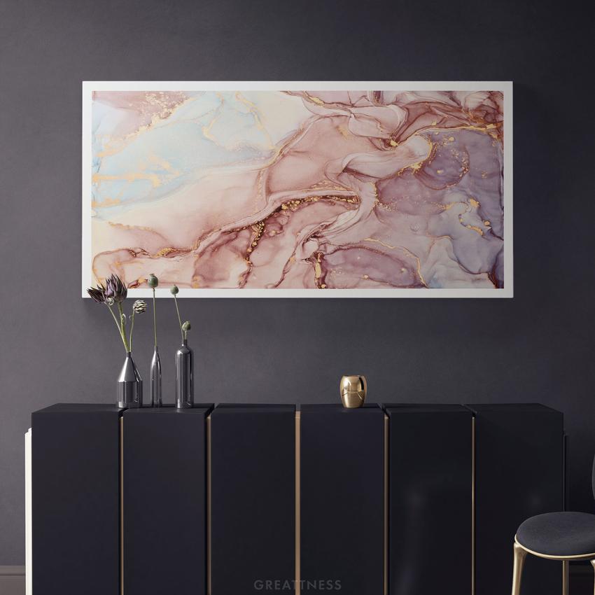 Discover Modern Marble Canvas Art, Abstract Modern Rose and Gold Marble Canvas Wall Art Prints , MARBLE FLOW by Original Greattness™ Canvas Wall Art Print