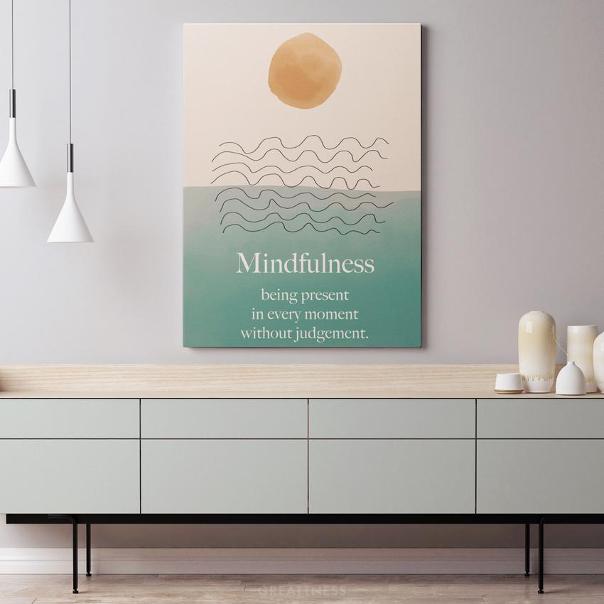 Discover Greattness Original, Mindfulness Minimalist Yoga Art Canvas Wall Artwork, MINDFULNESS YOGA CANVAS by Original Greattness™ Canvas Wall Art Print