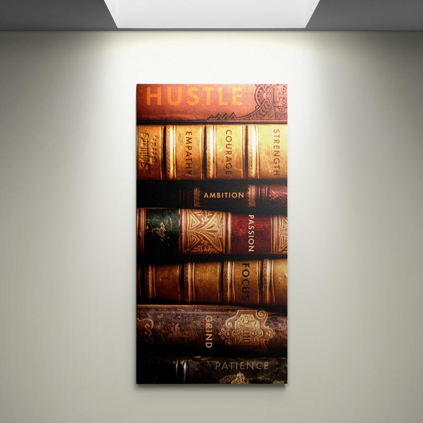 Discover Greattness Original, Leader Books Motivational Artwork for Office, LEADER BOOKS by Original Greattness™ Canvas Wall Art Print