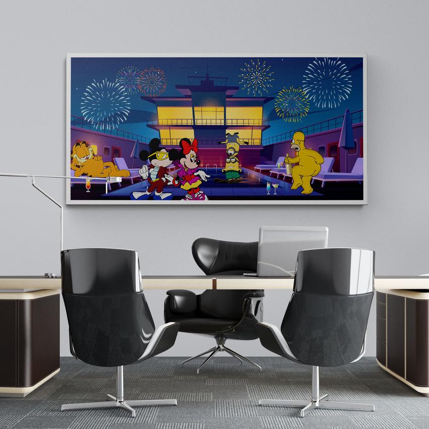 Discover Disney Cartoon Canvas Wall Art, Designer Disney Cartoon Wall Art by Greattness, DISNEY CARTOON NEW YEAR by Original Greattness™ Canvas Wall Art Print