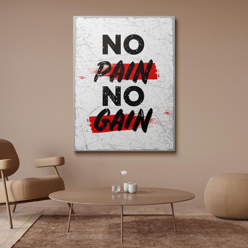 Discover Motivational Canvas Art, No Pain No Gain Quote Motivational Sign Canvas Wall Art, NO PAIN NO GAIN by Original Greattness™ Canvas Wall Art Print