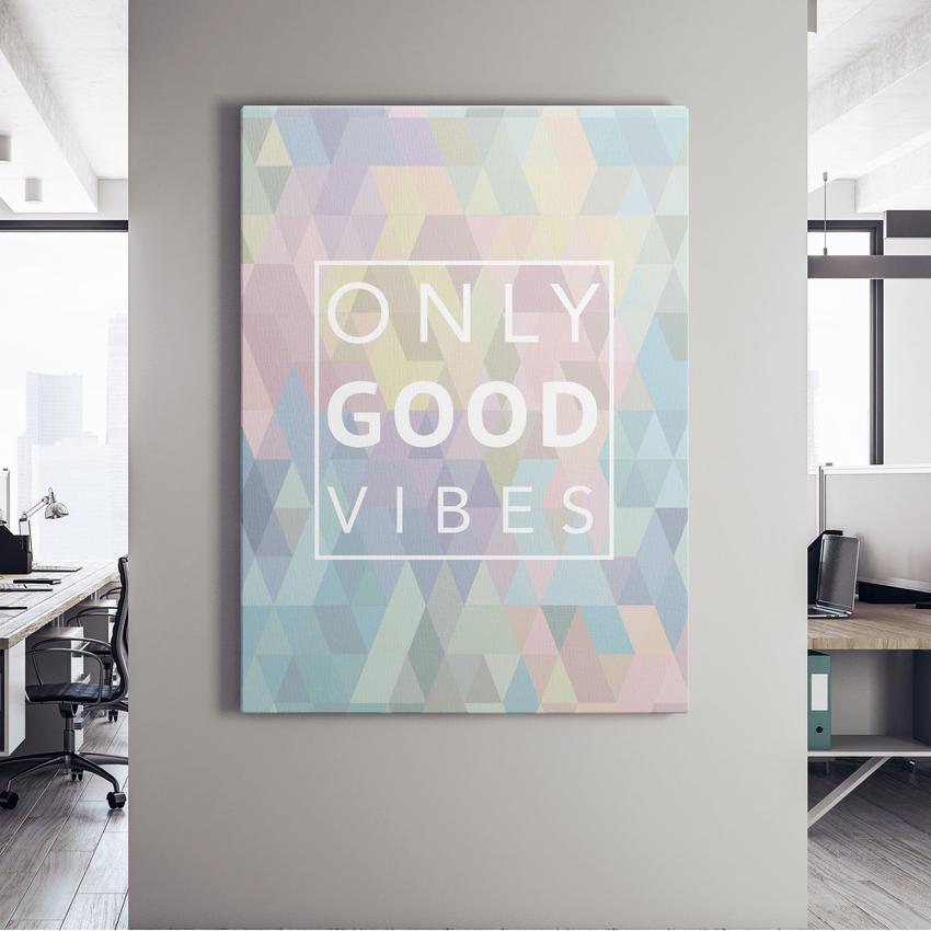 Discover Shop Good Vibes Wall Art, Only Good Vibes Pastell Colorful Quote Sign Canvas Art, ONLY GOOD VIBES (WOMEN) by Original Greattness™ Canvas Wall Art Print