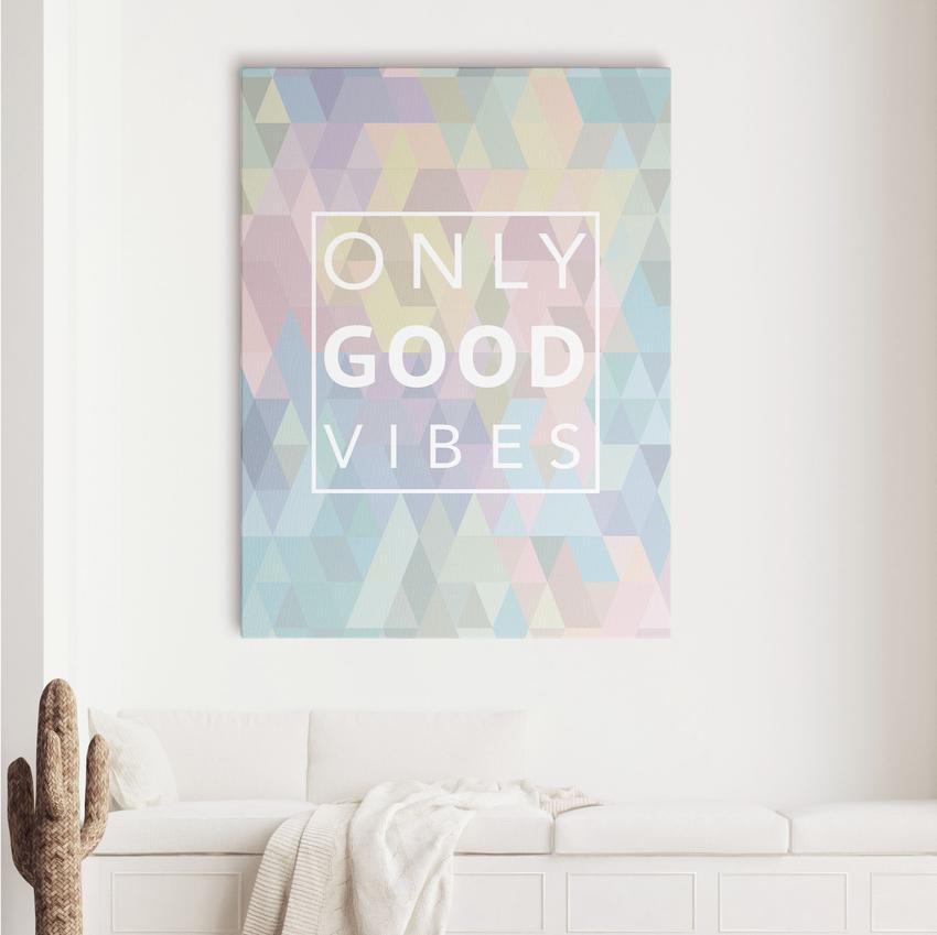 Discover Shop Good Vibes Wall Art, Only Good Vibes Pastell Colorful Quote Sign Canvas Art, ONLY GOOD VIBES (WOMEN) by Original Greattness™ Canvas Wall Art Print