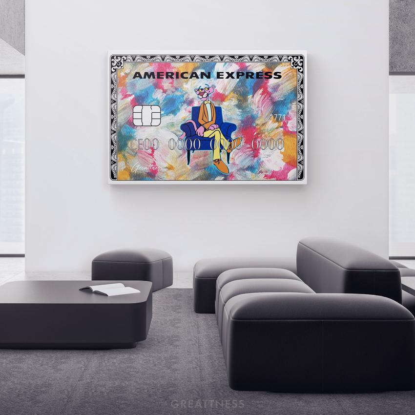 Discover Shop American Express Canvas Art, Pink Panther American Express Wall Art Print, Pink Panther AMEX by Original Greattness™ Canvas Wall Art Print