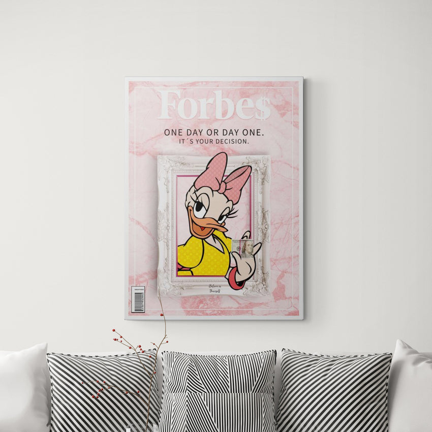 Discover Forbes Pink Wall Art, Forbes Daisy Duck Luxury Money Canvas Art, FORBES PINK PRIME by Original Greattness™ Canvas Wall Art Print