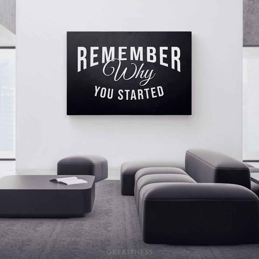 Discover Shop Workspace Office Wall Art, Remember your Why, Canvas Art Quote, Motivational Artwork, REMEMBER YOUR WHY by Original Greattness™ Canvas Wall Art Print