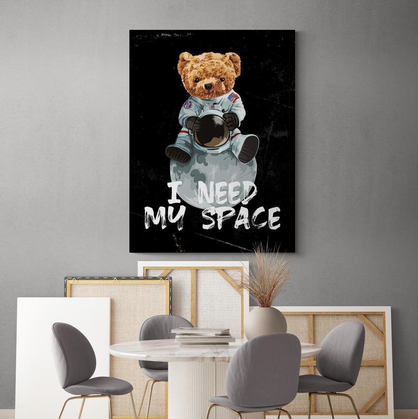 Discover Shop Space Canvas Art, Space Teddy Motivational Canvas Wall Art, SPACE TEDDY CANVAS by Original Greattness™ Canvas Wall Art Print