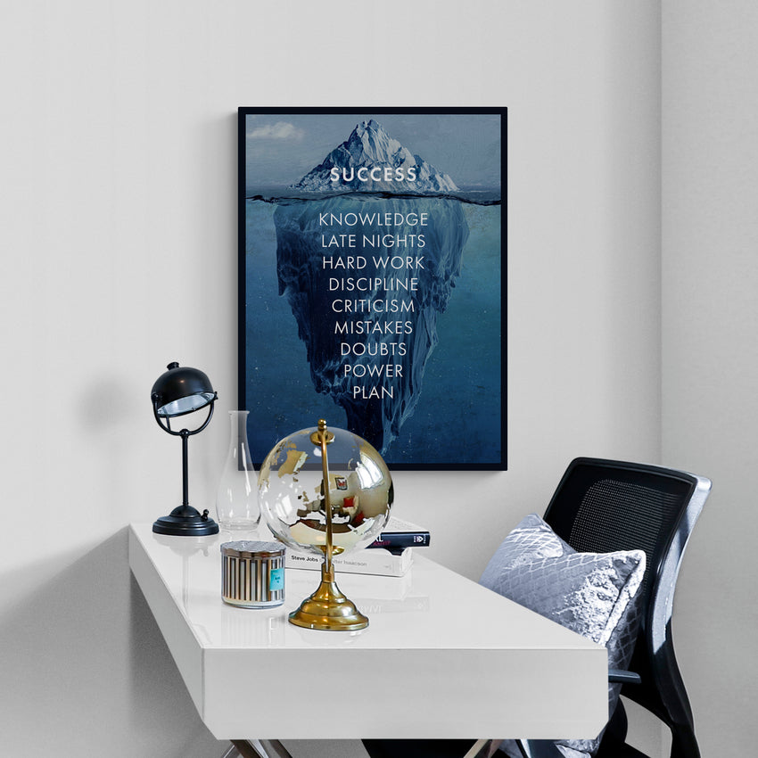 Discover Shop Success Office Canvas Art, Success Iceberg Inspirational Canvas Art Prints Gift, SUCCESS ICEBERG by Original Greattness™ Canvas Wall Art Print