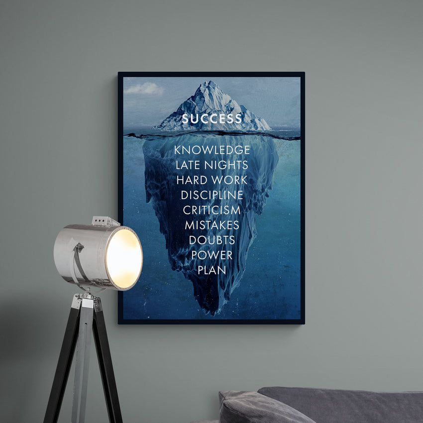 Discover Shop Success Office Canvas Art, Success Iceberg Inspirational Canvas Art Prints Gift, SUCCESS ICEBERG by Original Greattness™ Canvas Wall Art Print