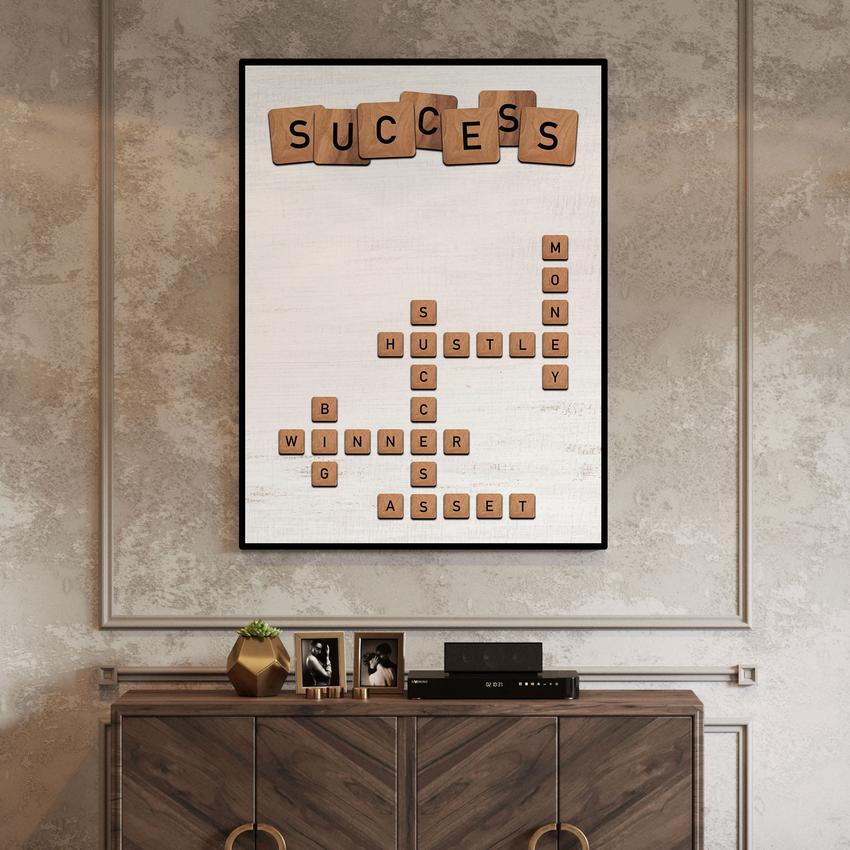 Discover Scrabble Canvas Wall Art, Success - Scrabble White Canvas Wall Art by Greattness, SUCCESS - SCRABBLE EDITION by Original Greattness™ Canvas Wall Art Print