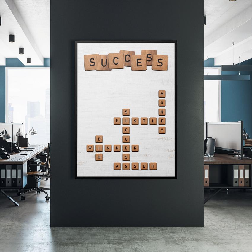 Discover Scrabble Canvas Wall Art, Success - Scrabble White Canvas Wall Art by Greattness, SUCCESS - SCRABBLE EDITION by Original Greattness™ Canvas Wall Art Print