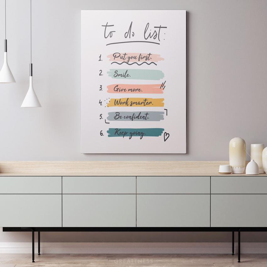 Discover Inspirational Mindset Wall Art, To Do List, Motivational Canvas Art Quote Artwork, TO DO LIST by Original Greattness™ Canvas Wall Art Print