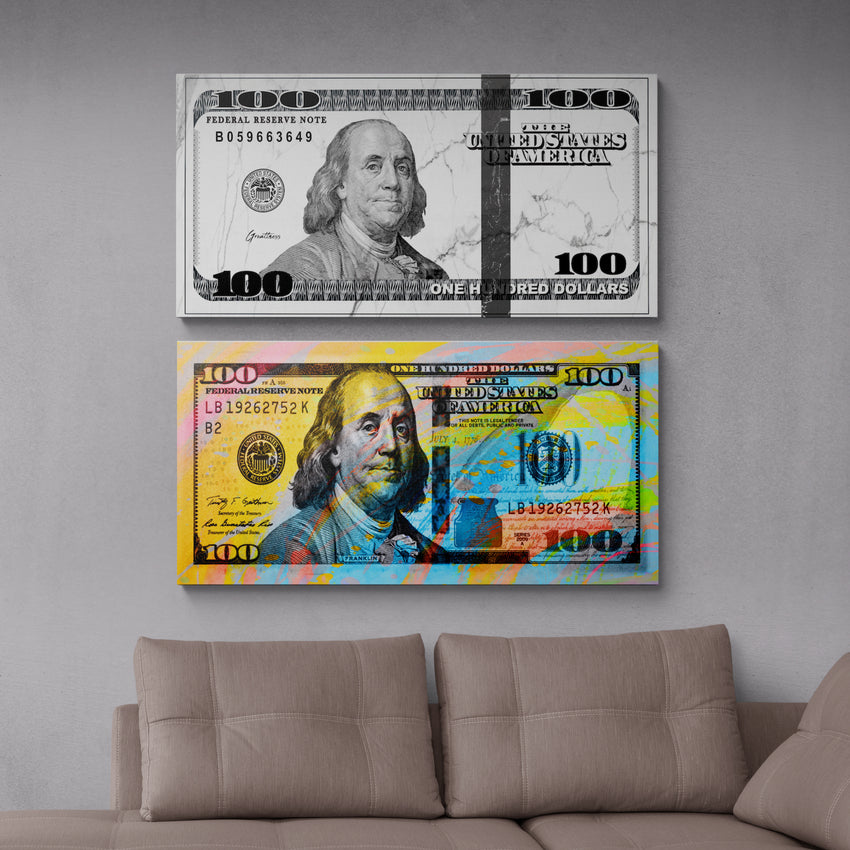 Discover Money Dollar Canvas Art, The Dollar Bundle Canvas Art | Motivational Money Canvas Wall Art , THE DOLLAR BUNDLE by Original Greattness™ Canvas Wall Art Print