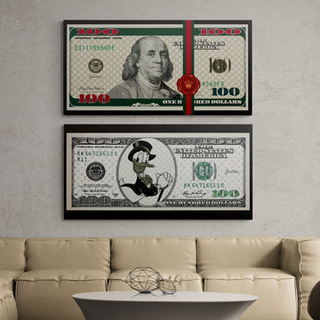 Discover Shop Money Dollar Canvas Art, The Money Bundle Canvas Art | Motivational Money Canvas Wall Art , THE MONEY BUNDLE by Original Greattness™ Canvas Wall Art Print