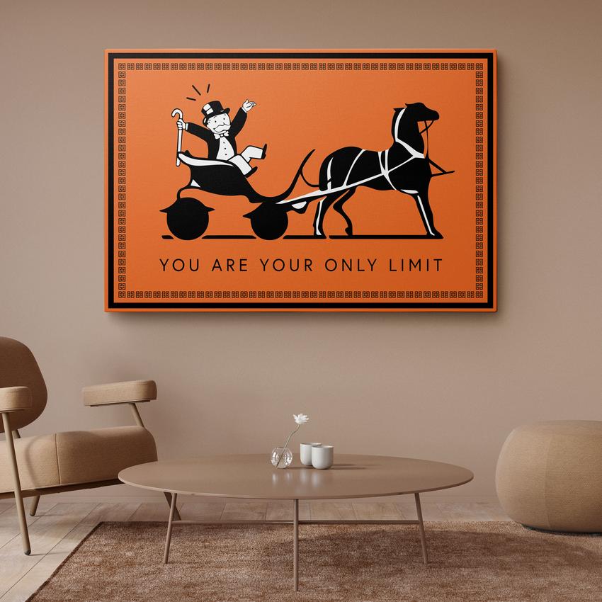 Discover Luxury Success Canvas Art, Luxury Hermes Orange Motivational Canvas Art, YOU ARE YOUR LIMIT by Original Greattness™ Canvas Wall Art Print