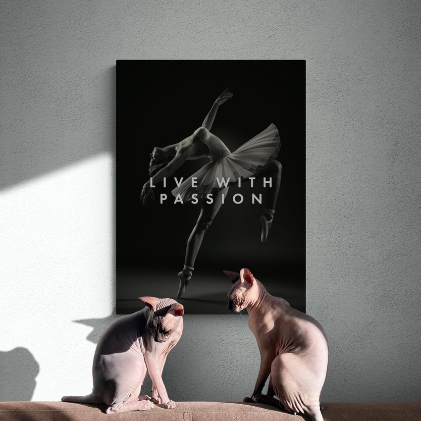 Discover Shop Music Dance Canvas Art, Ballerina Ballet Tutu Modern Canvas Wall Art - Live with Passion, Live with Passion by Original Greattness™ Canvas Wall Art Print