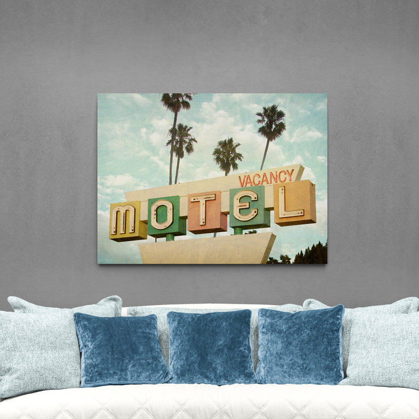 Discover Vintage Retro Motel Canvas Art, Mid Century Canvas, Motel Vintage Art, Retro Decor, Mid Century Motel ART by Original Greattness™ Canvas Wall Art Print