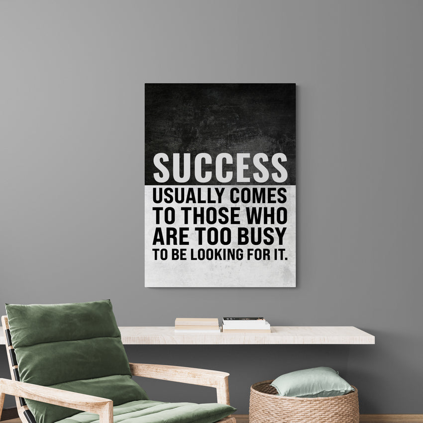 Discover Shop Quote Canvas Art, Success Quote Black & White Canvas Wall Art, SUCCESS BLACK & WHITE by Original Greattness™ Canvas Wall Art Print