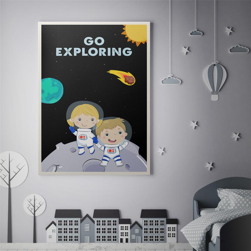 Discover Shop Kids Canvas Wall Art, Kids Space Bundle of 3 Art Pieces, Inspirational Canvas Art, SPACE BUNDLE FOR KIDS by Original Greattness™ Canvas Wall Art Print