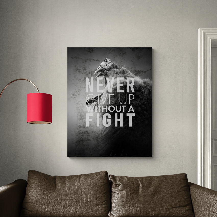 Discover Motivational Canvas Art, Never Give Up Lion, Motivational Canvas Art, Never Give Up Lion by Original Greattness™ Canvas Wall Art Print