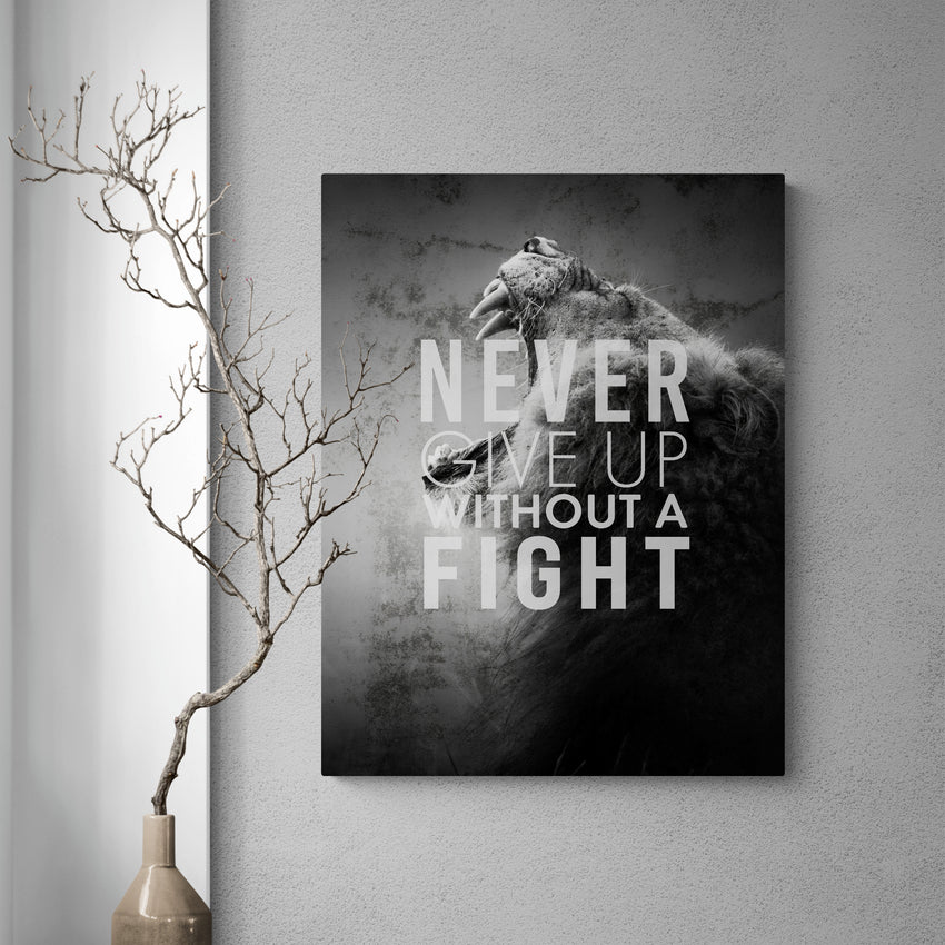 Discover Motivational Canvas Art, Never Give Up Lion, Motivational Canvas Art, Never Give Up Lion by Original Greattness™ Canvas Wall Art Print