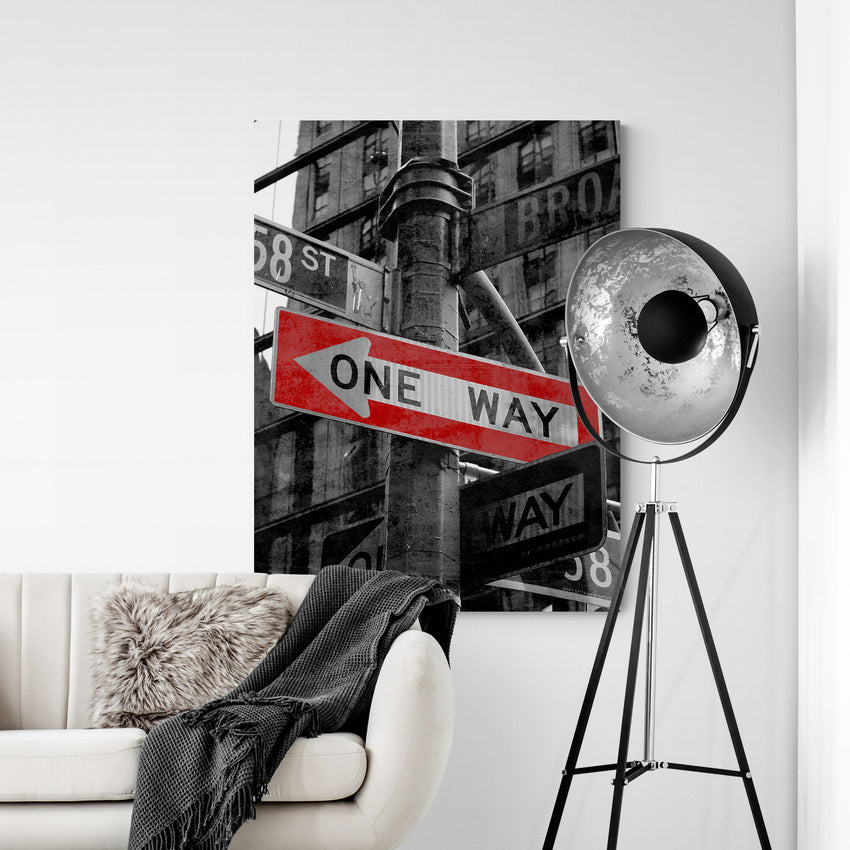 Discover Shop New York Canvas Art, One Way New York Street Vintage Canvas Wall Art , One Way New York by Original Greattness™ Canvas Wall Art Print