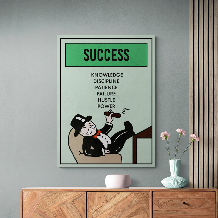 Discover Shop Monopoly Property Canvas Art, Motivational Monopoly Property Card Quote Wall Art, MONOPOLY PROPERTY - SUCCESS by Original Greattness™ Canvas Wall Art Print