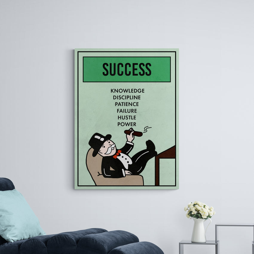 Discover Shop Monopoly Property Canvas Art, Motivational Monopoly Property Card Quote Wall Art, MONOPOLY PROPERTY - SUCCESS by Original Greattness™ Canvas Wall Art Print