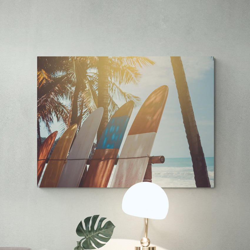 Discover Shop Vintage Retro Wall Art, Classic Surfboard Retro Surf Vintage Canvas Art, Surfboard Retro by Original Greattness™ Canvas Wall Art Print