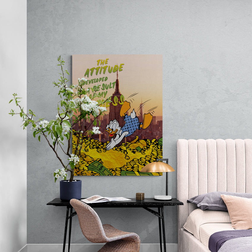 Discover Dagobert Duck Canvas Art, Dagobert Duck Attitude Quotes Motivational Wall Art, Dagobert Duck Attitude by Original Greattness™ Canvas Wall Art Print