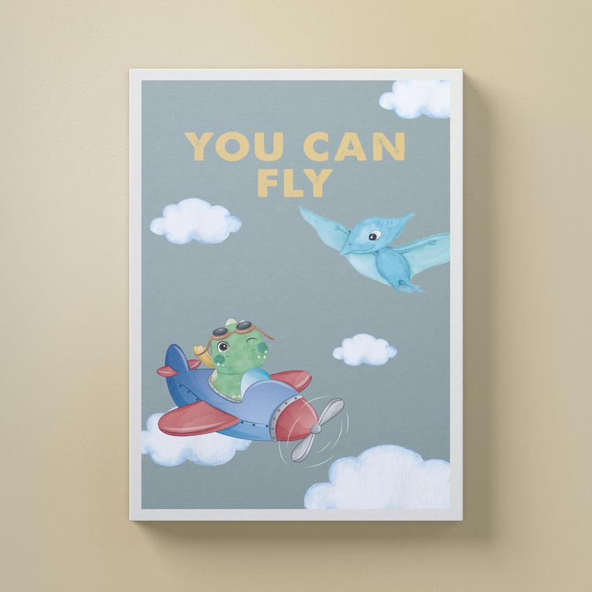 Discover Shop Kids Canvas Art, You can Fly Kids Inspirational Canvas Art, YOU CAN FLY by Original Greattness™ Canvas Wall Art Print