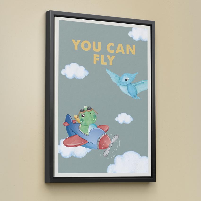 Discover Shop Kids Canvas Art, You can Fly Kids Inspirational Canvas Art, YOU CAN FLY by Original Greattness™ Canvas Wall Art Print