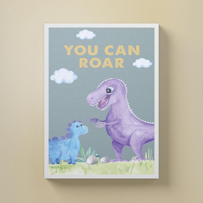 Discover Shop Kids Canvas Art, You can Roar Children Room Canvas Wall Art, YOU CAN ROAR by Original Greattness™ Canvas Wall Art Print