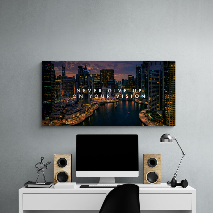 Discover Shop Dubai Canvas Wall Art, Dubai City Night Quote Canvas Wall Art, DUBAI NIGHT CITY by Original Greattness™ Canvas Wall Art Print